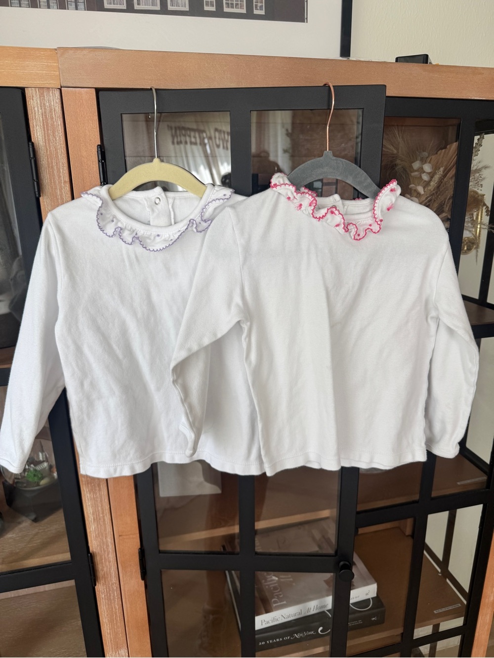 Bella Bliss bundle long sleeve ruffle embroidered collar trim shirt top knit